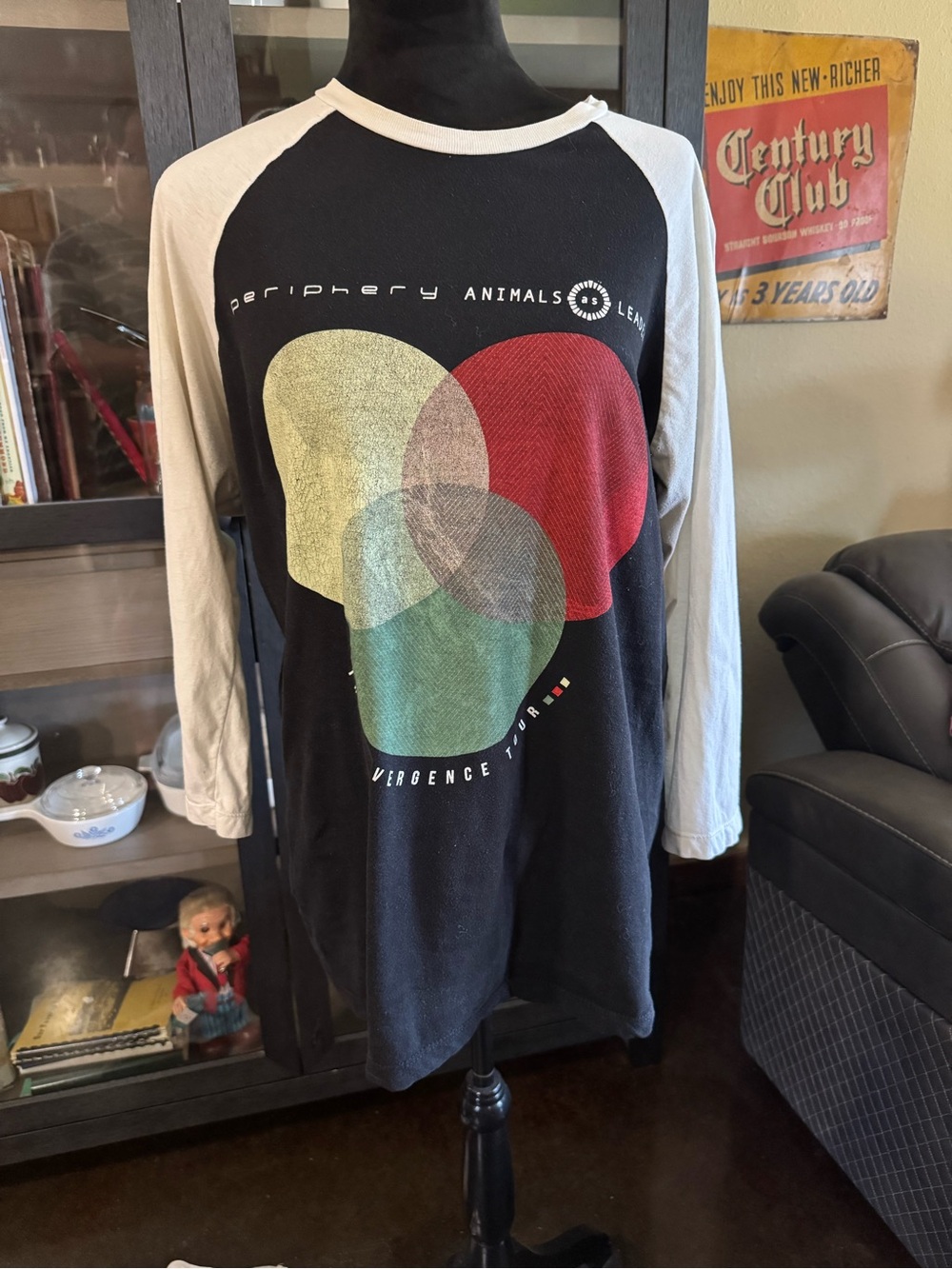 Periphery 'Animals as Leaders' Raglan Graphic Tee - Black with White Sleeves